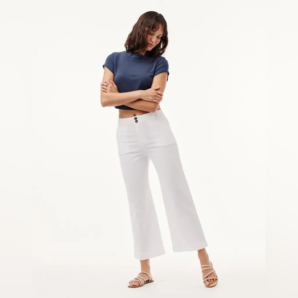 Bella Dahl Saige Wide Leg Crop Pants White | Tencel Blend | Soft Summer Trouser